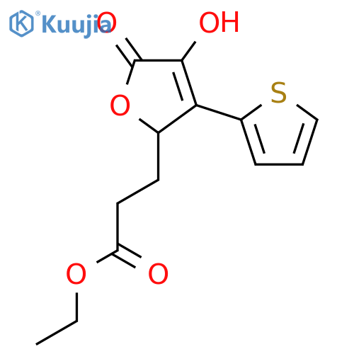 2-Furanpropanoic acid, 2,5-dihydro-4-hydroxy-5-oxo-3-(2-thienyl)-, ethyl ester structure