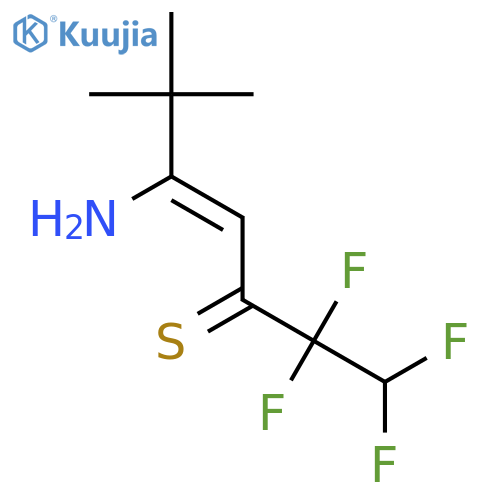 4-Heptene-3-thione, 5-amino-1,1,2,2-tetrafluoro-6,6-dimethyl- structure