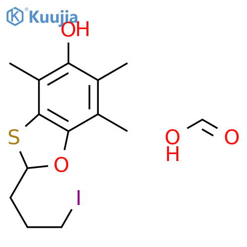 1,3-Benzoxathiol-5-ol, 2-(3-iodopropyl)-4,6,7-trimethyl-, formate structure