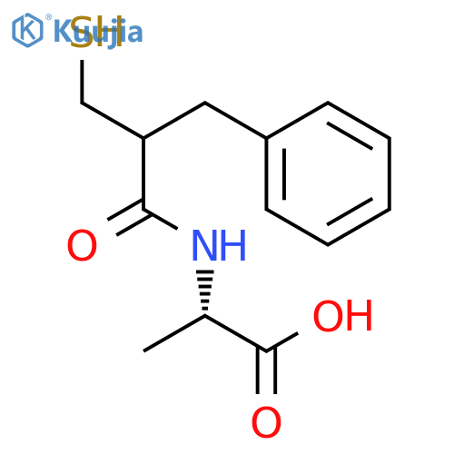 L-Alanine, N-[2-(mercaptomethyl)-1-oxo-3-phenylpropyl]-, (S)- structure