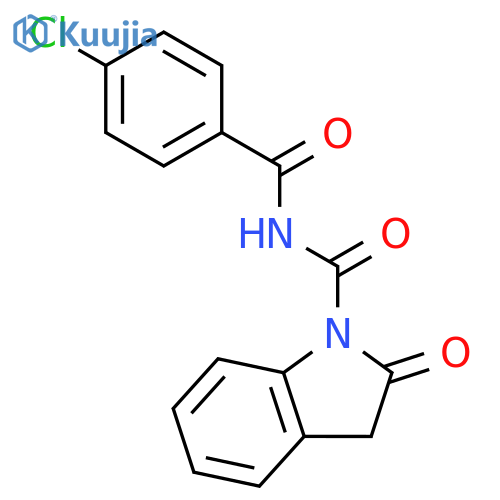 1H-Indole-1-carboxamide, N-(4-chlorobenzoyl)-2,3-dihydro-2-oxo- structure
