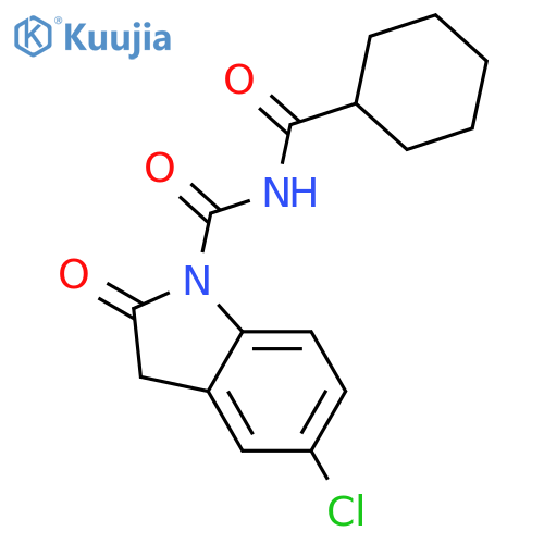 1H-Indole-1-carboxamide, 5-chloro-N-(cyclohexylcarbonyl)-2,3-dihydro-2-oxo- structure
