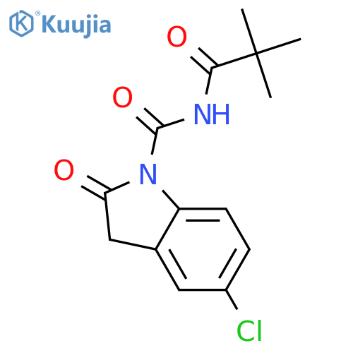1H-Indole-1-carboxamide, 5-chloro-N-(2,2-dimethyl-1-oxopropyl)-2,3-dihydro-2-oxo- structure