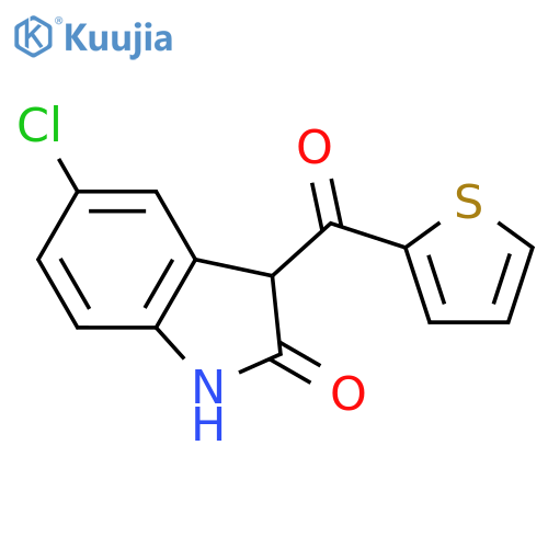2H-Indol-2-one, 5-chloro-1,3-dihydro-3-(2-thienylcarbonyl)- structure