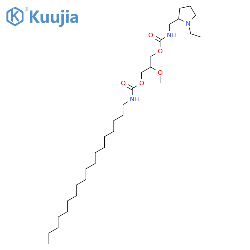 Carbamic acid, [(1-ethyl-2-pyrrolidinyl)methyl]-, 2-methoxy-3-[[(octadecylamino)carbonyl]oxy]propyl ester structure