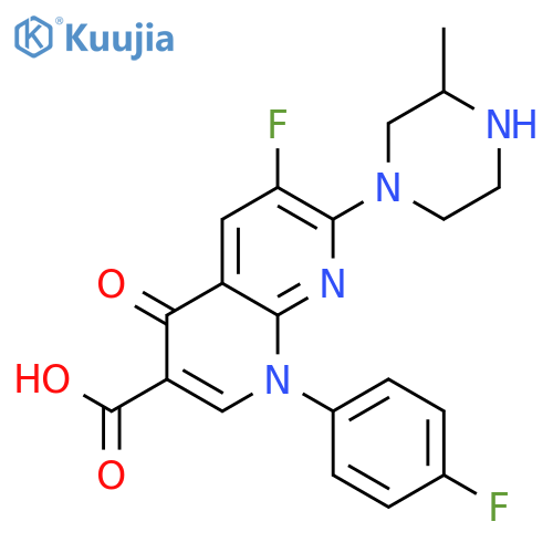 6-fluoro-1-(4-fluorophenyl)-7-(3-methylpiperazin-1-yl)-4-oxo-1,8-naphthyridine-3-carboxylic Acid structure