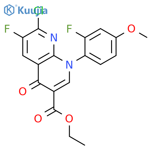 1,8-Naphthyridine-3-carboxylic acid, 7-chloro-6-fluoro-1-(2-fluoro-4-methoxyphenyl)-1,4-dihydro-4-oxo-, ethyl ester structure