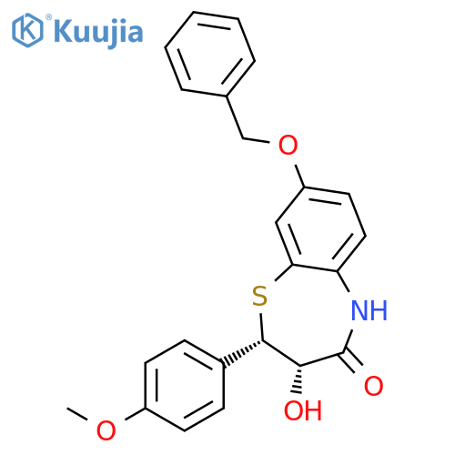 1,5-Benzothiazepin-4(5H)-one, 2,3-dihydro-3-hydroxy-2-(4-methoxyphenyl)-8-(phenylmethoxy)-, cis- structure