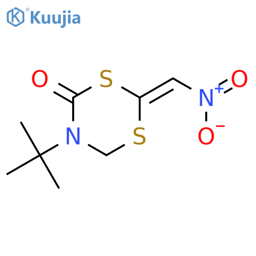 4H-1,3,5-Dithiazin-4-one, 5-(1,1-dimethylethyl)dihydro-2-(nitromethylene)- structure