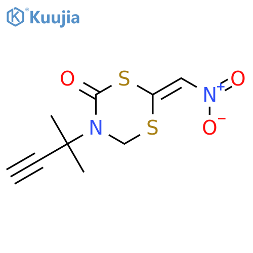 4H-1,3,5-Dithiazin-4-one, 5-(1,1-dimethyl-2-propynyl)dihydro-2-(nitromethylene)- structure