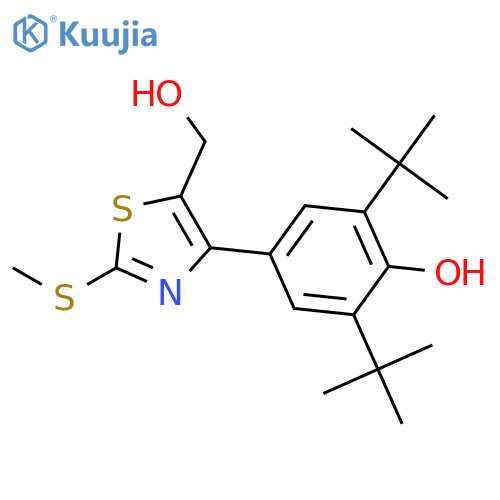 5-Thiazolemethanol, 4-[3,5-bis(1,1-dimethylethyl)-4-hydroxyphenyl]-2-(methylthio)- structure