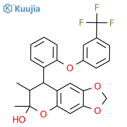 6,7-Dimethyl-8-{2-[3-(trifluoromethyl)phenoxy]phenyl}-7,8-dihydro-6H-[1,3]dioxolo[4,5-g]chromen-6-ol structure