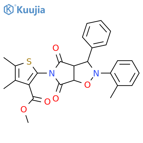 methyl 4,5-dimethyl-2-[2-(2-methylphenyl)-4,6-dioxo-3-phenyl-hexahydro-2H-pyrrolo[3,4-d][1,2]oxazol-5-yl]thiophene-3-carboxylate structure