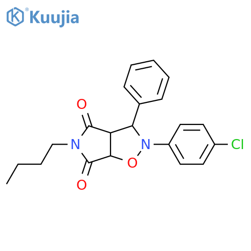 5-butyl-2-(4-chlorophenyl)-3-phenyl-hexahydro-2H-pyrrolo[3,4-d][1,2]oxazole-4,6-dione structure