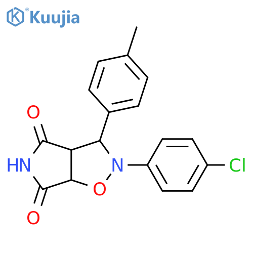 2-(4-chlorophenyl)-3-(4-methylphenyl)-hexahydro-2H-pyrrolo[3,4-d][1,2]oxazole-4,6-dione structure