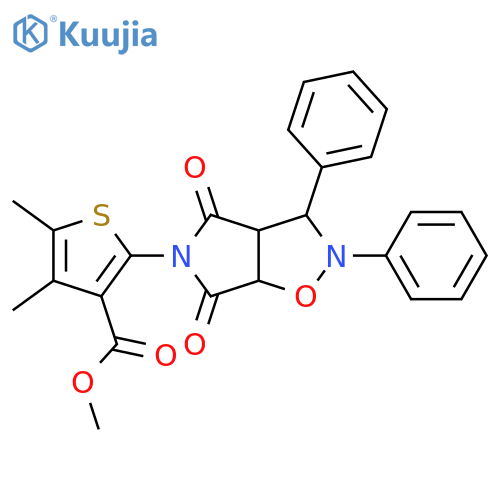 methyl 2-{4,6-dioxo-2,3-diphenyl-hexahydro-2H-pyrrolo[3,4-d][1,2]oxazol-5-yl}-4,5-dimethylthiophene-3-carboxylate structure