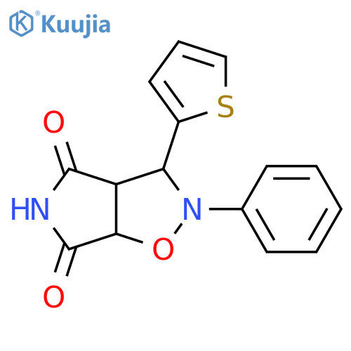 2-phenyl-3-(thiophen-2-yl)-hexahydro-2H-pyrrolo[3,4-d][1,2]oxazole-4,6-dione structure