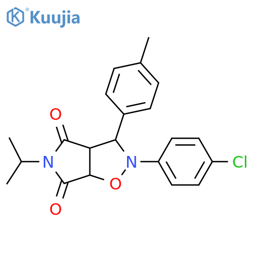 2-(4-chlorophenyl)-3-(4-methylphenyl)-5-(propan-2-yl)-hexahydro-2H-pyrrolo[3,4-d][1,2]oxazole-4,6-dione structure