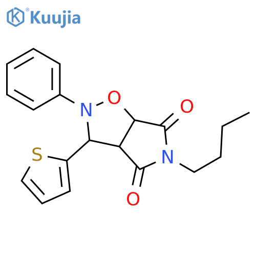 5-butyl-2-phenyl-3-(thiophen-2-yl)-hexahydro-2H-pyrrolo[3,4-d][1,2]oxazole-4,6-dione structure