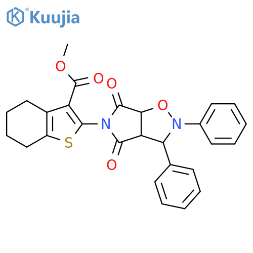 methyl 2-{4,6-dioxo-2,3-diphenyl-hexahydro-2H-pyrrolo[3,4-d][1,2]oxazol-5-yl}-4,5,6,7-tetrahydro-1-benzothiophene-3-carboxylate structure