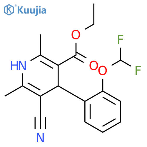 3-Pyridinecarboxylicacid, 5-cyano-4-[2-(difluoromethoxy)phenyl]-1,4-dihydro-2,6-dimethyl-, ethylester structure