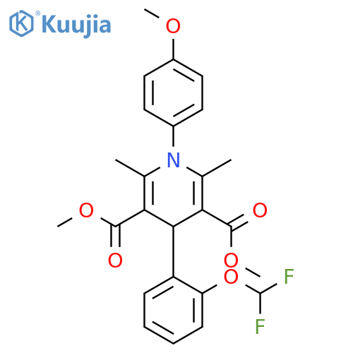 3,5-Pyridinedicarboxylicacid,4-[2-(difluoromethoxy)phenyl]-1,4-dihydro-1-(4-methoxyphenyl)-2,6-dimethyl-,3,5-dimethyl ester structure