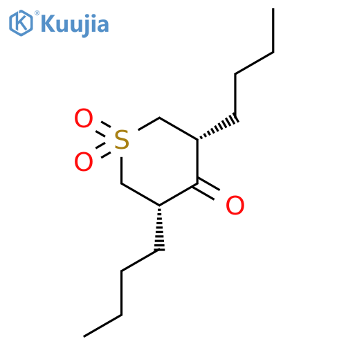4H-Thiopyran-4-one, 3,5-dibutyltetrahydro-, 1,1-dioxide, cis- structure