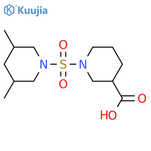 1-(3,5-dimethylpiperidin-1-yl)sulfonylpiperidine-3-carboxylic acid structure