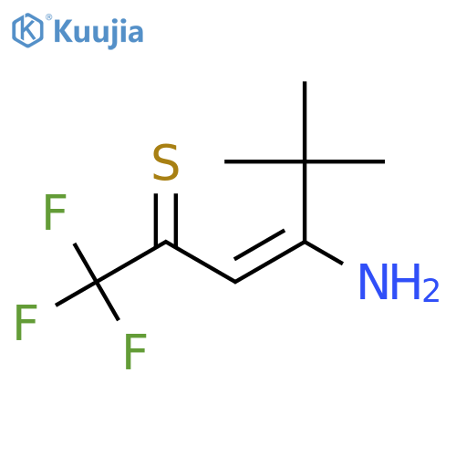 4-amino-1,1,1-trifluoro-5,5-dimethylhex-3-ene-2-thione structure