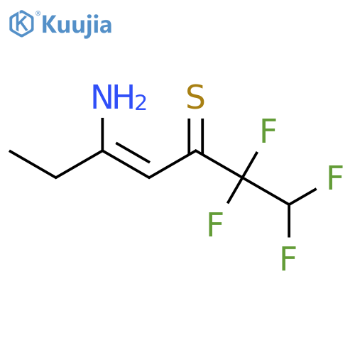 4-Heptene-3-thione, 5-amino-1,1,2,2-tetrafluoro- structure