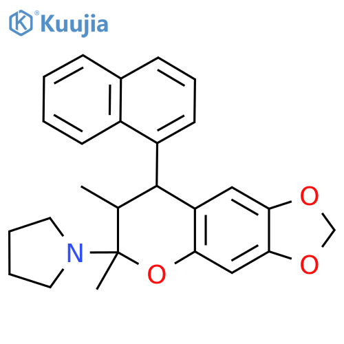 1-[6,7-DIMETHYL-8-(1-NAPHTHYL)-7,8-DIHYDRO-6H-[1,3]DIOXOLO[4,5-G]CHROMEN-6-YL]PYRROLIDINE structure