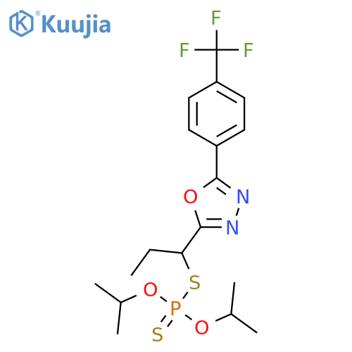 Phosphorodithioic acid, O,O-bis(1-methylethyl) S-[1-[5-[4-(trifluoromethyl)phenyl]-1,3,4-oxadiazol-2-yl]propyl] ester structure