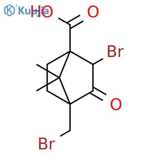 2-bromo-4-(bromomethyl)-7,7-dimethyl-3-oxobicyclo[2.2.1]heptane-1-carboxylic acid structure