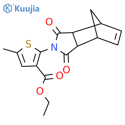 ethyl 2-{3,5-dioxo-4-azatricyclo[5.2.1.0^{2,6}]dec-8-en-4-yl}-5-methylthiophene-3-carboxylate structure