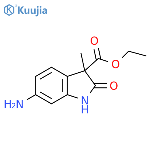 1H-Indole-3-carboxylic acid, 6-amino-2,3-dihydro-3-methyl-2-oxo-, ethylester structure