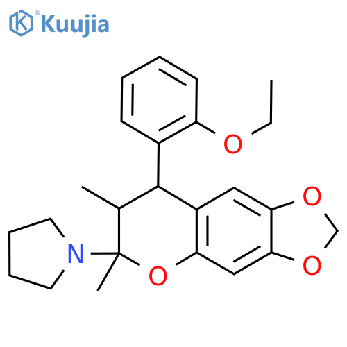 1-[8-(2-ethoxyphenyl)-6,7-dimethyl-7,8-dihydro-6H-[1,3]dioxolo[4,5-g]chromen-6-yl]pyrrolidine structure