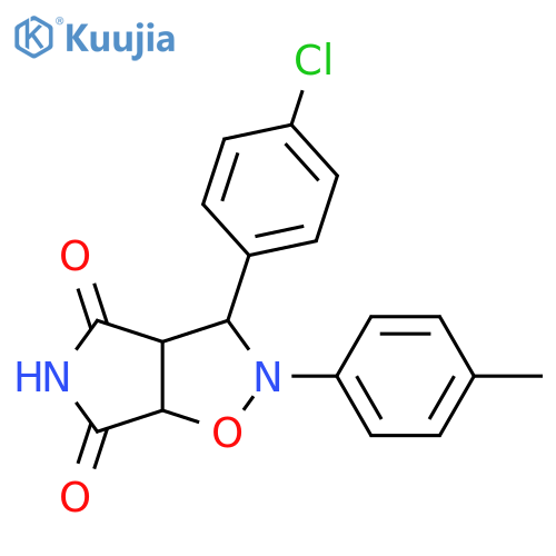 3-(4-chlorophenyl)-2-(4-methylphenyl)-hexahydro-2H-pyrrolo[3,4-d][1,2]oxazole-4,6-dione structure