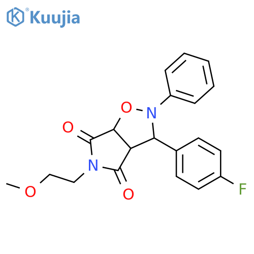 3-(4-fluorophenyl)-5-(2-methoxyethyl)-2-phenyl-hexahydro-2H-pyrrolo[3,4-d][1,2]oxazole-4,6-dione structure