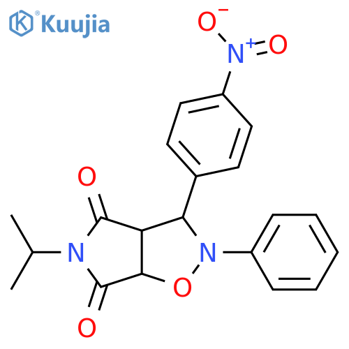 3-(4-nitrophenyl)-2-phenyl-5-(propan-2-yl)-hexahydro-2H-pyrrolo[3,4-d][1,2]oxazole-4,6-dione structure