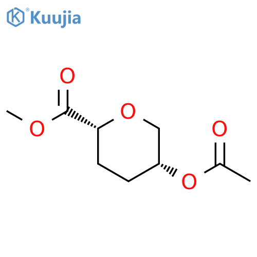 2H-Pyran-2-carboxylic acid, 5-(acetyloxy)tetrahydro-, methyl ester, cis- structure
