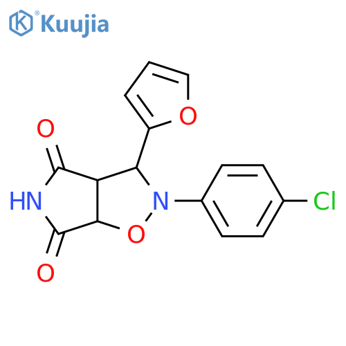 2-(4-chlorophenyl)-3-(furan-2-yl)-hexahydro-2H-pyrrolo[3,4-d][1,2]oxazole-4,6-dione structure