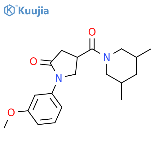 <br>4-[(3,5-dimethyl-1-piperidinyl)carbonyl]-1-(3-methoxyphenyl)-2-pyrrolidinon e structure