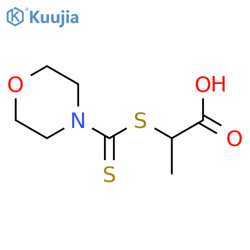 Propanoic acid, 2-[(4-morpholinylthioxomethyl)thio]- structure