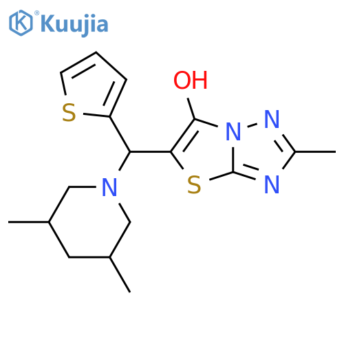 5-[(3,5-dimethylpiperidin-1-yl)(thiophen-2-yl)methyl]-2-methyl-[1,2,4]triazolo[3,2-b][1,3]thiazol-6-ol structure