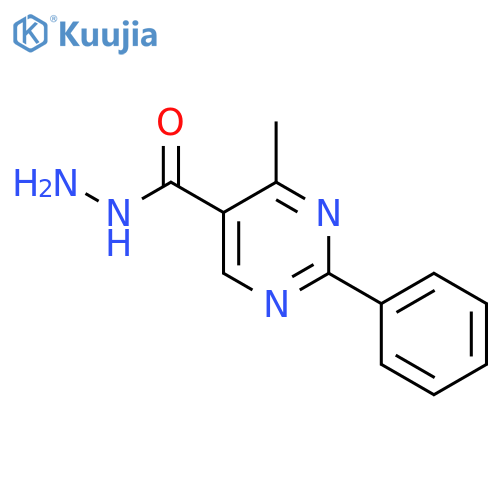 5-Pyrimidinecarboxylicacid, 4-methyl-2-phenyl-, hydrazide structure