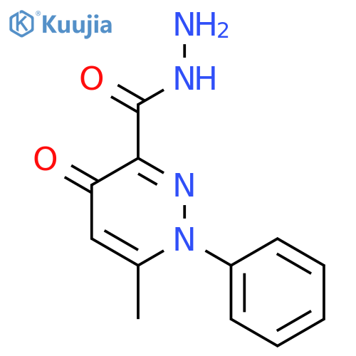 3-Pyridazinecarboxylic acid, 1,4-dihydro-6-methyl-4-oxo-1-phenyl-, hydrazide structure
