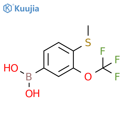 4-(Methylsulfanyl)-3-(trifluoromethoxy)phenylboronic acid structure