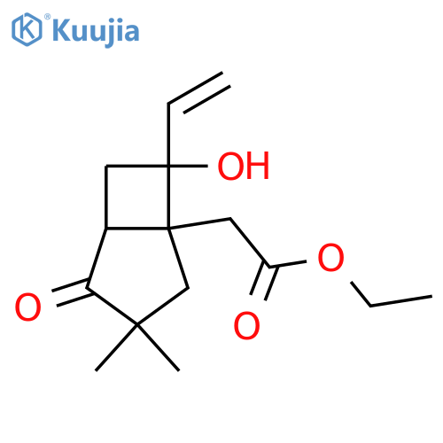 Bicyclo[3.2.0]heptane-1-acetic acid, 7-ethenyl-7-hydroxy-3,3-dimethyl-4-oxo-, ethyl ester structure