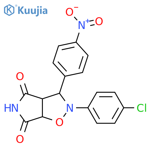 2-(4-chlorophenyl)-3-(4-nitrophenyl)-hexahydro-2H-pyrrolo[3,4-d][1,2]oxazole-4,6-dione structure