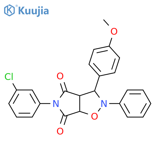 5-(3-chlorophenyl)-3-(4-methoxyphenyl)-2-phenyl-hexahydro-2H-pyrrolo[3,4-d][1,2]oxazole-4,6-dione structure